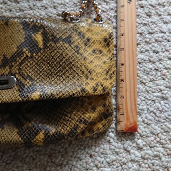 Elie Tahari Python Embossed Leather Crossbody Bag in yellow and black - Picture 9 of 14